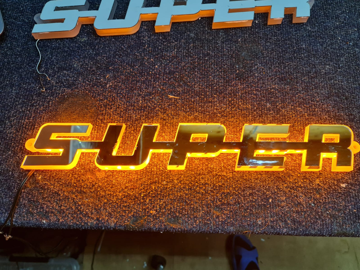 Super letters with lighting